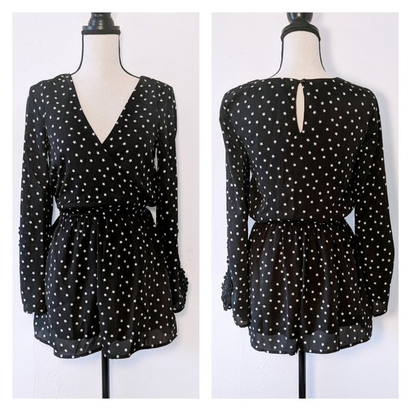 Love, Fire Pants - NWT Love, Fire Starry Black Romper